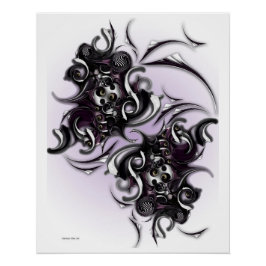 Póster "Abstração Violeta Flor", Poster brilhante