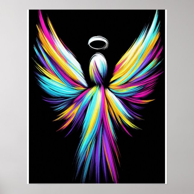Poster Abstract Angel In a Rainbow of Colors (Frente)