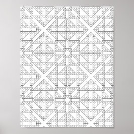 Poster Abstract Arrow Grid Coloring Page Tribal Geometry