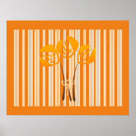 Poster Abstract Art Deco Style Tulips Bouquet