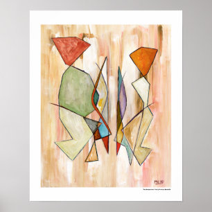 Poster Abstract Barcelonian Couple 16 x 20 Fine Art Print