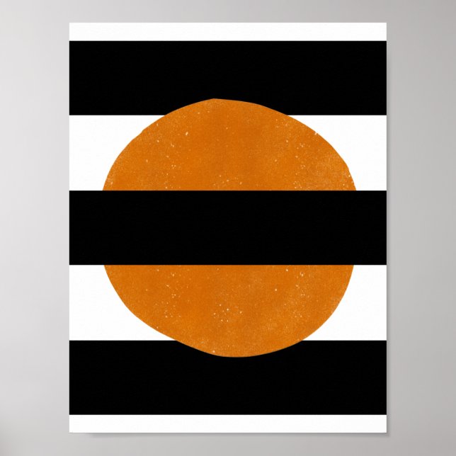 Poster Abstract Black And Yellow Elements Orange Shapes (Frente)