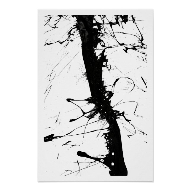 Póster Abstract Black Ink Network (Frente)