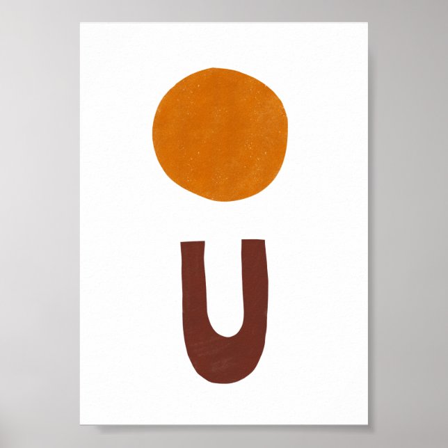 Poster Abstract Boho Yellow And Red Shapes (Frente)