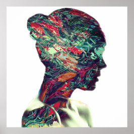 Poster Abstract Classic Art Painting Woman