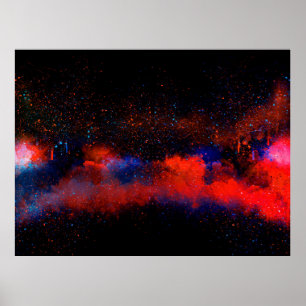 Poster Abstract Colorful watercolor painting background, 
