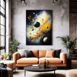 Póster Abstract Cosmos: Planets in Dance