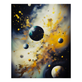 Póster Abstract Cosmos: Planets in Dance