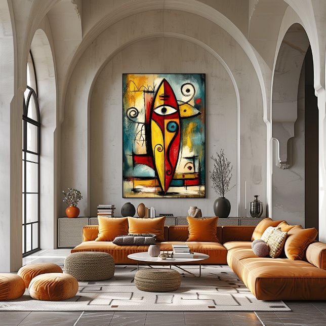 Poster Abstract Expressionist Surfboard – Symbolic Modern (Criador carregado)