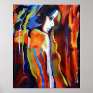 Póster Abstract Female Figure Painting - Art prints