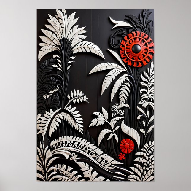 Poster Abstract Floral Art Print (Frente)