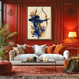 Poster Abstract Fluid Ink Archer – Modern Motion Wall Art