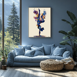Poster Abstract Fluid Ink Gymnast – Modern Motion Art