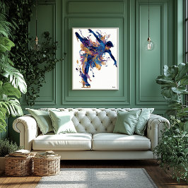 Poster Abstract Fluid Ink Ice Skater – Modern Motion Art