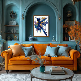 Poster Abstract Fluid Ink Skater – Dynamic Motion Art