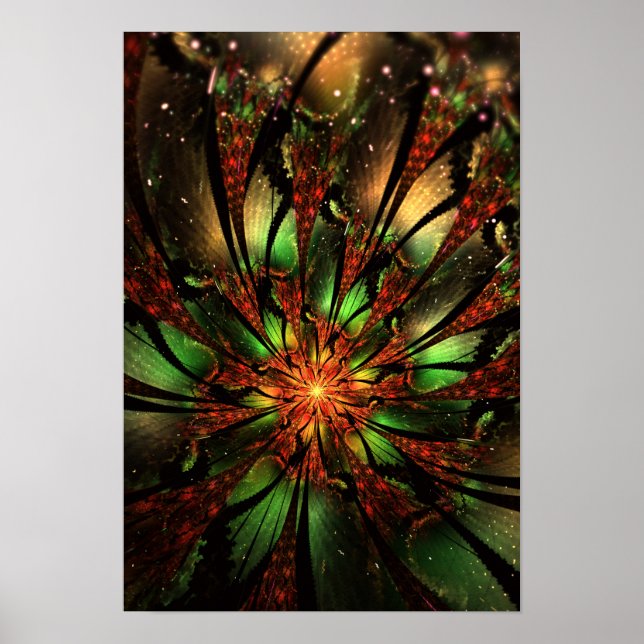 Poster Abstract fractal flower design.  (Frente)