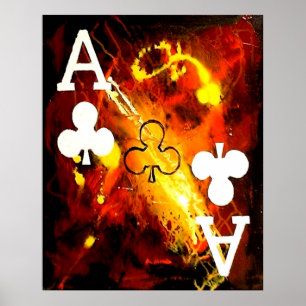 PÓSTER ABSTRACT GALAXY ACES OF CLUBS