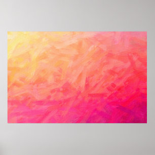Poster Abstract illustration of pink, yellow Bristle Brus
