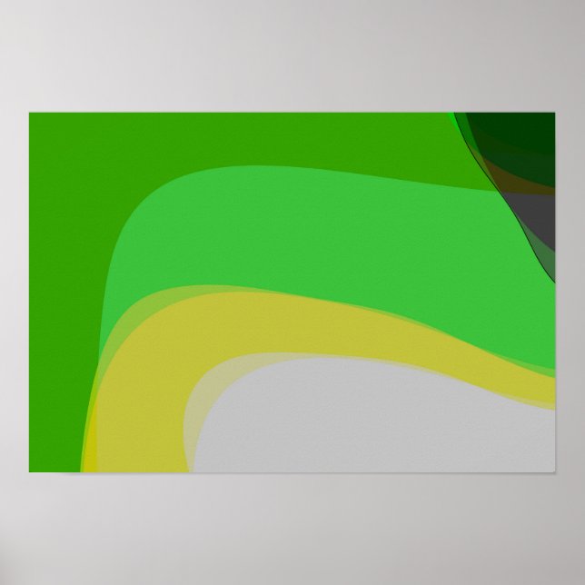 Poster Abstract In Green And Yellow 1004 (Frente)
