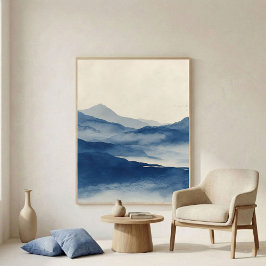 Poster Abstract Indigo Terrain Wall Art