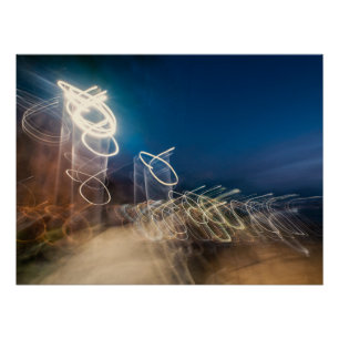 Póster Abstract Intentional Camera Movement Night Light T