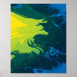 Poster Abstract Liquid Color Waves