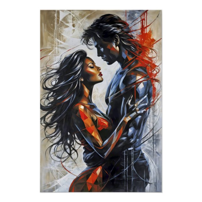 Póster Abstract Love Duet (Frente)