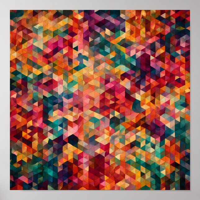 Poster Abstract Modern Pattern: Vibrant Tessellation  (Frente)