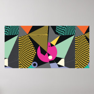 Poster Abstract modern triangles background pattern illus