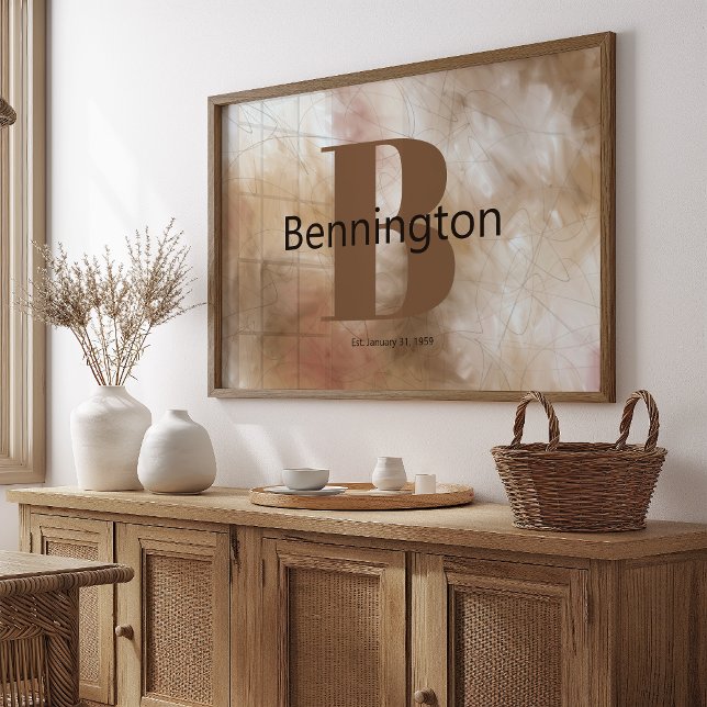 Poster Abstract Painting Custom Last Name Decor Prints (Criador carregado)