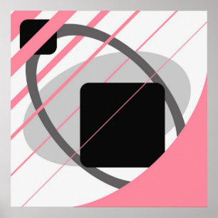 Póster Abstract Pink Gray Off-White Black AP0002
