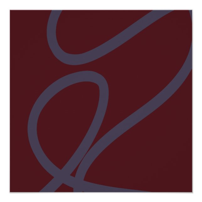 Póster Abstract Poster – Dark Lines on Burgundy (Frente)