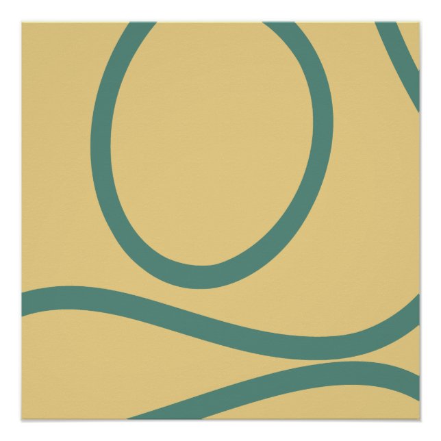 Póster Abstract Poster – Yellow Lines on Beige (Frente)