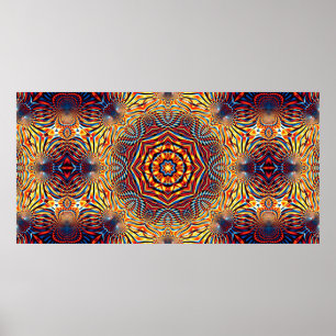 Poster Abstract square background. Symmetric round decora