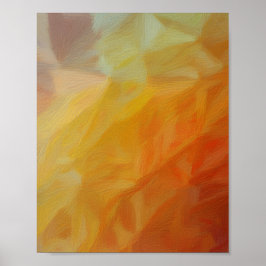 Poster Abstract Warmth: Impressionist Mosaic