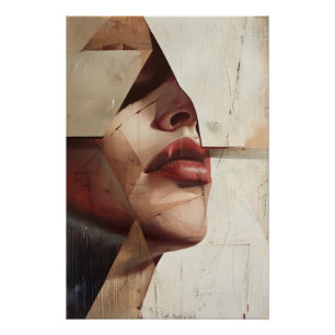 Póster Abstract woman decorative frame