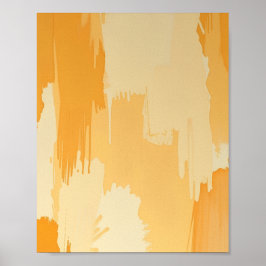 Poster Abstract Yellow and Cream Paint Strokes