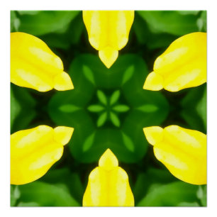 PÓSTER ABSTRACT YELLOW AND GREEN DRAWING. SAMER BRASIL. 3