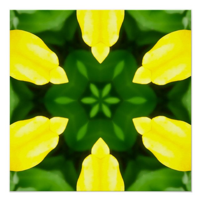 PÓSTER ABSTRACT YELLOW AND GREEN DRAWING. SAMER BRASIL. 3 (Frente)