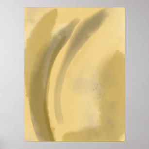 Póster abstracto en tonos dorados y beige