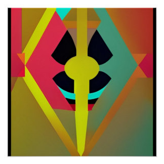Póster Abstracto Rayo Y Luz Multicolor
