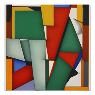 Póster Abstracto Verde