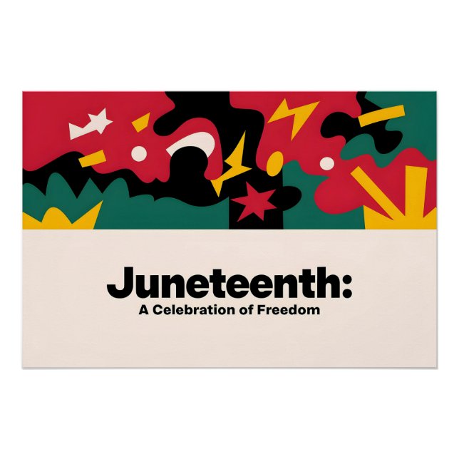 Póster Abstrato 1 de junho Celebração da Liberdade Desi (Frente)