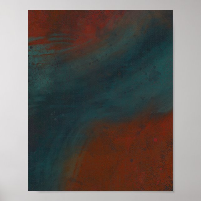 Poster Abstrato 1: Vermelho e azul (Frente)