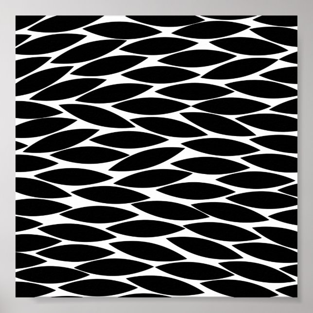 Poster Abstrato 250713 - Preto e Branco (Frente)