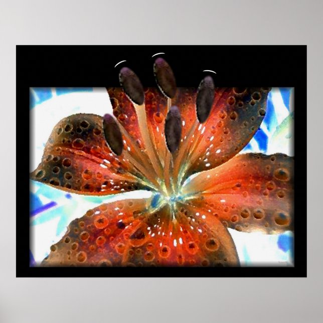 Póster abstrato 3-D Lilie (Frente)