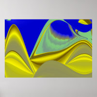 abstrato 3D em azul Dourado amarelo verde