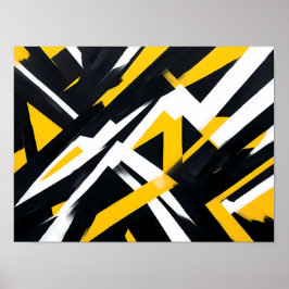 Poster Abstrato a negrito - Fundo preto em greve