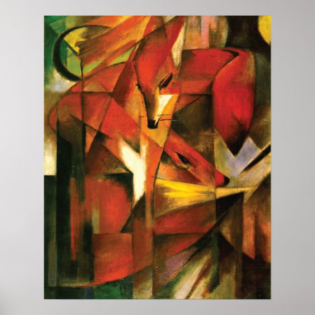 Póster Abstrato ~ A Raposa de Franz Marc (Frente)
