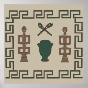 Poster abstrato africano retrato design de arte